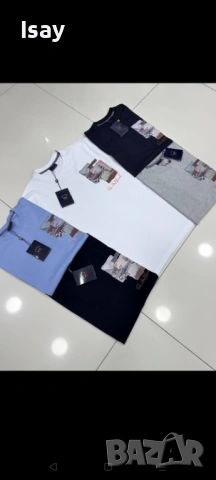 Мъжка тениска Паул Шарк нов модел в бяло и тъмно син цвят , снимка 3 - Тениски - 54161588