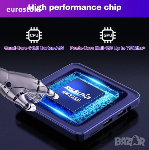 Смарт ТВ бокс H96 Max V12, Android 12, 4+32 GB, медиен плейър Smart TV Box 4К ULTRA HD, процесор Roc, снимка 4 - Приемници и антени - 53306953