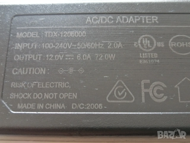 Захранване 12V/6A TDX 1206000, снимка 4 - Друга електроника - 53764050