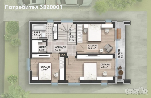 Двуетажна къща в затворен комплекс с. Близнаци, снимка 3 - Къщи - 52413802