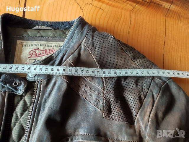 Мъжко Винтидж Cafe Racer Mesh кожено яке MCS Marlboro Classics Л, снимка 11 - Якета - 52484593