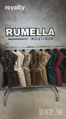 Дълги Дамски Елеци С Колани, снимка 2 - Елеци - 52183086