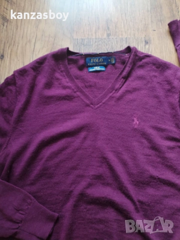 polo ralph lauren slim fit merino wool - мъжки мериновул пуловер М, снимка 3 - Пуловери - 53155385