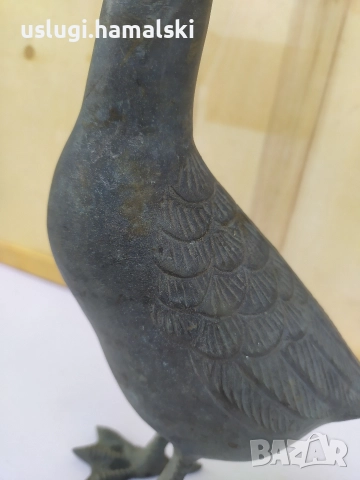 Голяма стара бронзова статуетка/фигура, снимка 3 - Антикварни и старинни предмети - 52963868