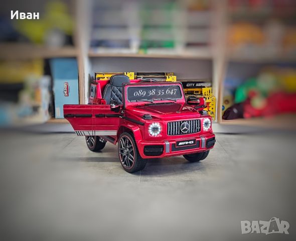 ТОП ЦЕНА!НОВО!Акумулаторен джип MERCEDES G63 AMG с 12V батерия,EVA гуми,USB,кожена седалка,металик, снимка 1 - Електрически играчки - 46467751