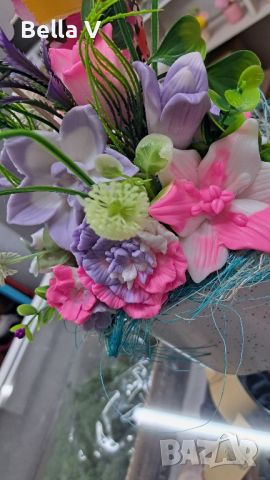 Букет от глицеринови сапунени цветя, снимка 4 - Изкуствени цветя - 45520685