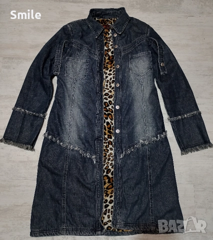 Дамско дънково палто / шуба / Miss me!