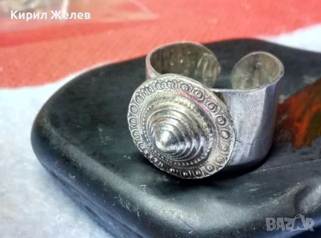СТАР ЕТНО АРТ РЕГУЛИРУЕМ СРЕБЪРЕН ПРЪСТЕН СРЕБРО ВИСОКА ПРОБА МАЙСТОРСКА РЪЧНА РЕТРО ИЗРАБОТКА 49992, снимка 5 - Антикварни и старинни предмети - 49866092