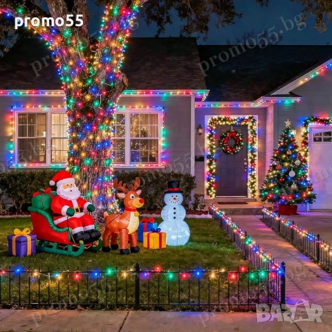 Коледна Светлинна Верига 50м с 250 Диода в Три Цвята Коледна Декорация, снимка 5 - Декорация за дома - 52324240