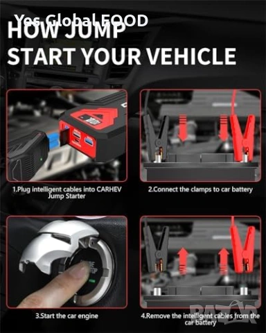 Jump Starter 4000A Power Bank 12V , снимка 6 - Друга електроника - 53983227