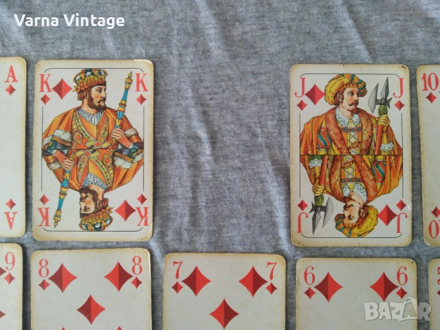 Чифт редки тестета карти в оригинален кожен калъф. COEUR ГДР Германия., снимка 9 - Карти за игра - 52224664