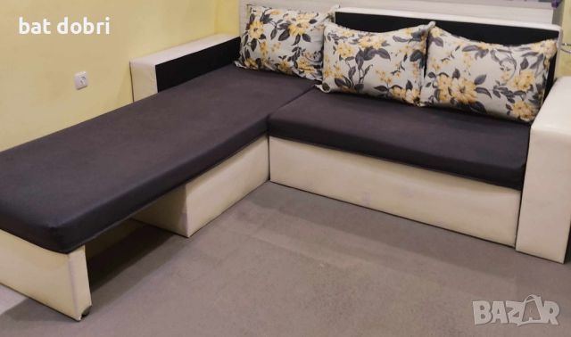 Холов ъглов диван с функция сън , снимка 3 - Дивани и мека мебел - 46393621