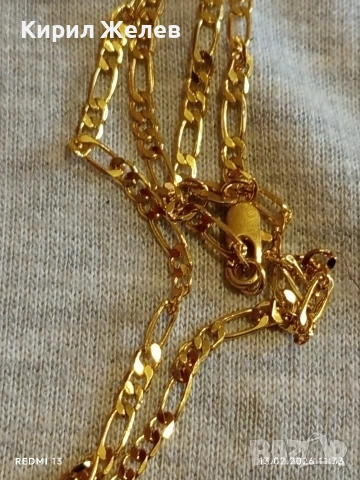 Златист ланец плетка тип ФИГАРО класически модел стил и елегантност 51240, снимка 3 - Колиета, медальони, синджири - 53463812