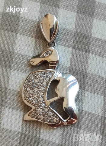 СРЕБЪРЕНА ВИСУЛКА С ЦИРКОНИ РОДИРАНА 8.00 ГРАМА / ПРОБА 925