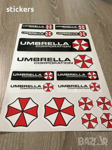 Umbrella Corporation 16бр. стикери различни размери Stickers , снимка 2 - Аксесоари и консумативи - 44988146
