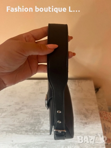 Черна кожена чанта за рамо с регулираща се дължина на дръжката и отделен джоб с цип на LC WAIKIKI 🖤, снимка 8 - Чанти - 51892979