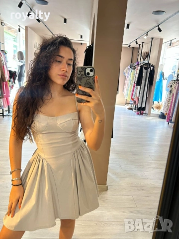 Сива Дамска Рокля , снимка 3 - Рокли - 52945433