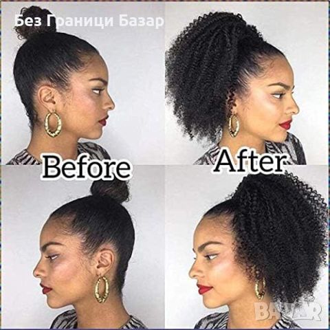 Нова черна конска опашка човешка коса щипка за удължаване прическа жени, снимка 6 - Аксесоари за коса - 45973232