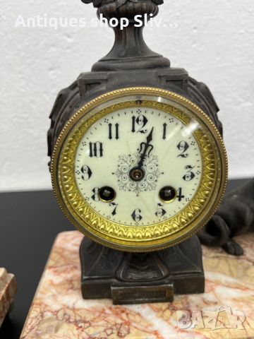 Френски каминен часовник. №5551, снимка 3 - Антикварни и старинни предмети - 46387555