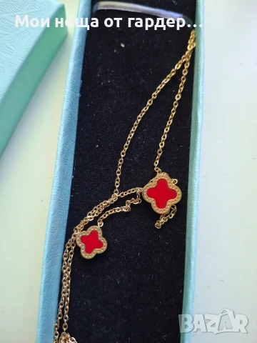 Колье детелина, стил Van Cleef.., снимка 2 - Колиета, медальони, синджири - 50971935