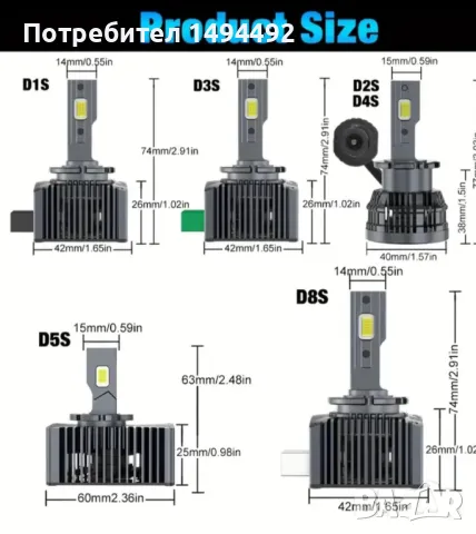 D1S Led Super Bright автомобилни крушки, снимка 10 - Аксесоари и консумативи - 48700755