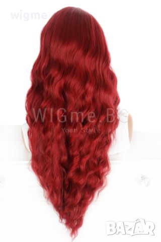 Дълга къдрава светлочервена перука Мишел, снимка 6 - Аксесоари за коса - 24901033