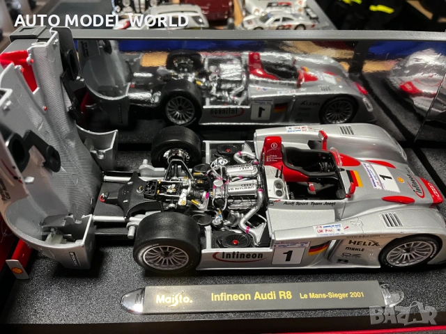 Нова метална колекционерска количка модел AUDI R8 Le Mans ' 2001 1:18 95 лв. / 48.57 €, снимка 5 - Колекции - 53498999