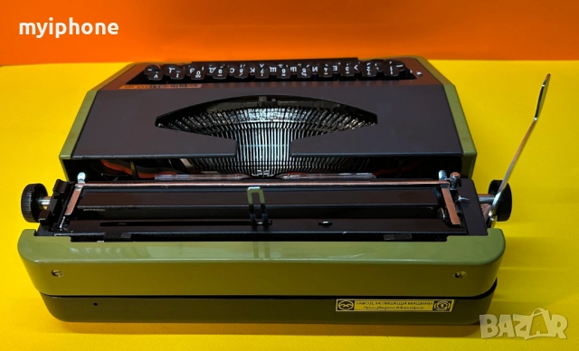 Пишеща Машина Хеброс 1300 Ф 3 цвята с нова лента , клавиатура Кирилица , обслужена и смазана , снимка 5 - Антикварни и старинни предмети - 52695860