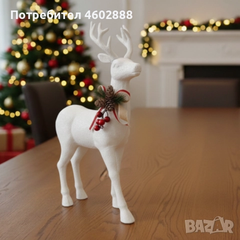 Декоративен Коледен eлен – Златист или бял, с празнични детайли, снимка 3 - Декорация за дома - 52856316