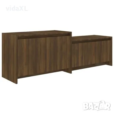 vidaXL ТВ шкаф, кафяв дъб, 146,5x35x50 см, ПДЧ(SKU:813028), снимка 1 - Шкафове - 49002442