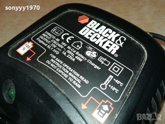 BLACK DECKER CHARGER+18V BATTERY PACK 1006240829, снимка 5 - Винтоверти - 46135612