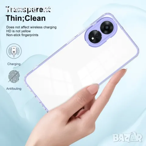 Силиконов Калъф Transparent TPU и Протектор OPPO A78 4G , снимка 10 - Калъфи, кейсове - 49244502