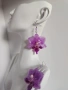 "Purple Orchid" Тези изящни обеци съдържат истинска мини орхидея в красиви розово-лилави нюанси, снимка 4