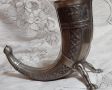 Рог на изобилието, сувенир, бокал, ваза, метал с гравюра, снимка 7