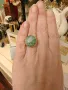 Нов сребърен пръстен с естествен жадеит, снимка 4