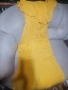 Дълга жълта рокля с цепка, снимка 2