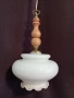 Красив полилей с бял стъклен абажур, снимка 2