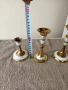 три броя бронзови свещници със седеф, снимка 3