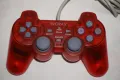 Много Рядък Оригинален Червен Прозрачен PSone Аналогов Контролер за PS1/PS2 в Отлично Състояние, снимка 1