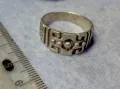 СТИЛНО РЕТРО АРТ ОРНАМЕНТИРАН СРЕБЪРЕН ПРЪСТЕН РЪЧНА БИЖУТЕРСКА ИЗРАБОТКА 50209, снимка 1