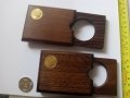 БНБ дървени кутии за МОНЕТИ,лот холдери монети, снимка 1
