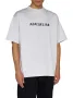 BALENCIAGA Ecru Destroyed Reversed Mirror Logo Print Oversized Мъжка / Дамска Тениска size S (M), снимка 6