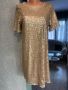 Златна рокля с пайети, снимка 1 - Рокли - 45305213