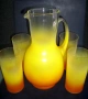 Чаши и кана за фреш матирано цветно стъкло, снимка 5
