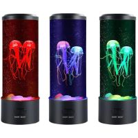 Настолна LED нощна лампа аквариум с медузи, снимка 2 - Настолни лампи - 45397107