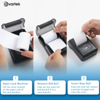 AVARTEK 57 x 40 mm термична хартия за разписки за PDQ машина за кредитни карти, POS и др., 200 ролки, снимка 7 - Консумативи за принтери - 44977250