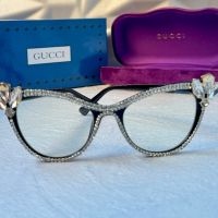 Gucci очила за компютър прозрачни  с камъни слънчеви диоптрични рамки, снимка 3 - Слънчеви и диоптрични очила - 45200394