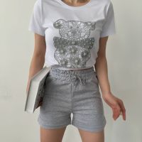 Дамски комплект  Тениска с къси панталони, снимка 2 - Комплекти - 45578928