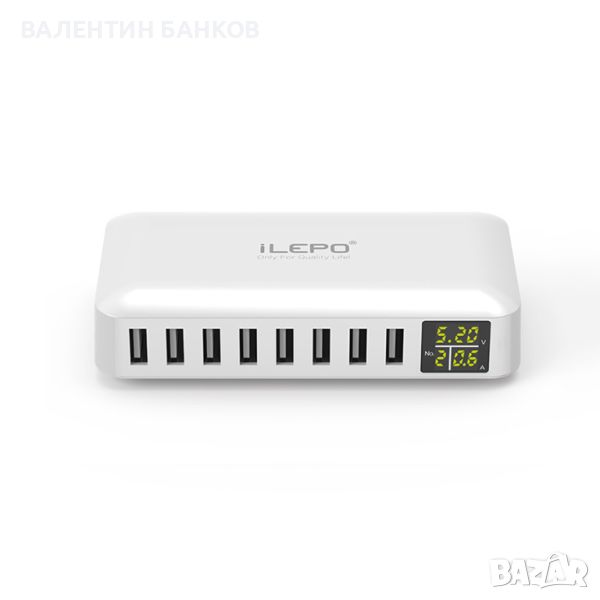 USB зарядна станция с 8 порта 60W, снимка 1