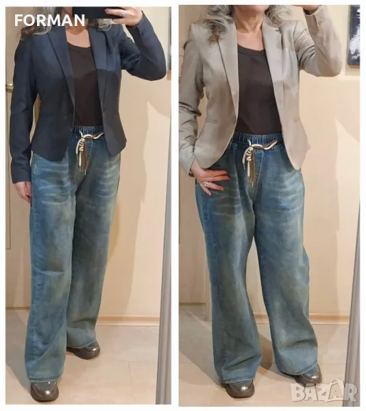 СТИЛНИ и ЕЛЕГАНТНИ сака в цвят графит и в бежово, снимка 1